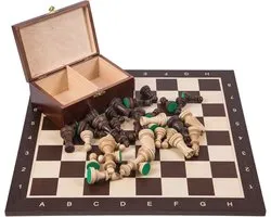 Professionele Schaak Set WENGE - Houten Schaakbord en Figuren - Staunton 5