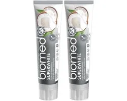 BIOMED Superwhite - Tandpasta - Witte kokos zonder fluoride 2-pack