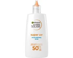 Garnier Ambre Solaire Super UV Hyaluronzuur Hydraterende Fluid SPF50+ - Hydrateert en beschermt het gezicht tegen UVB-, UVA-en lange UVA-stralen - Skizonnebrandcreme - 40 ML