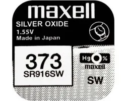 MAXELL 373 / SR916SW zilveroxide knoopcel horlogebatterij 2 (twee) stuks