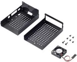 Renkforce RBP-ALC100 SBC-behuizing Geschikt voor serie: Raspberry Pi® Incl. actieve koeler Zwart