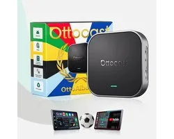 Ottocast OttoAibox E2 - Draadloze CarPlay & Android Auto AI Box - Netflix & YouTube in je Auto - Android 13 - 4GB/64GB - Ingebouwde Simkaart - Plug & Play