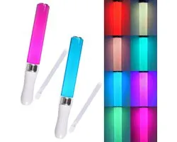 Set van 2 - LED Glow Sticks - Multicolor Led - Glow Sticks voor Cheerleading - Gekleurde LED-lampjes - Herbruikbaar - Multifunctioneel - Lichtgewicht en draagbaar - Geschikt voor concerten, feesten en verjaardagsdecoraties