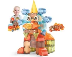 JUST23 Blocs de tuiles magnétiques - Jouets magnétiques - basés sur Roblox - 64 pièces - Blocs magnétiques - Jouets Éducatif et de construction - speelgoed Montessori - KBMS64