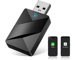 Draadloze CarPlay-adapter - 2-in-1 CarPlay-adapter voor auto's, plug-and-play, mini en stabiel, Geschikt voor iPhone iOS 10+ en Android 11+ auto's met bekabelde CarPlay