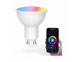 GU10 smart spotlight | WiFi Tuya Smart Life | Dimbaar RGB+CCT 2700–6500K | 4,7W 806 lm | Wit