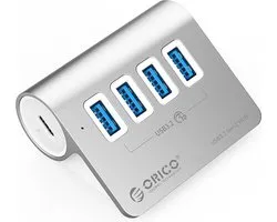 Orico HUB USB3.2 4 ports en aluminium 10 Gbps | Argent | USB C