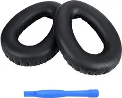 Coussinets d'oreille de remplacement pour casque Sennheiser PXC480/PXC550/PXC 550-II/MB660 UC/MB 660 MC de MMOBIEL – Coussinets d'oreille en mousse à mémoire de forme et protéines PU – Coussinets d'isolation phonique – Zwart