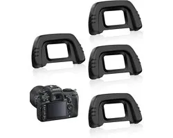 4 stuks oogschelpen voor professionele camera, compatibel met Nikon D750, D610, D7000, D80, D90, D200, D3300, Z6, Z7, Sony A7R III 6300, Canon 6D Mark II, stof- en lichtbescherming, zwart
