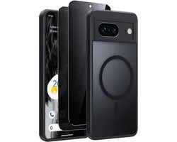 Magnetische Beschermcase voor Google Pixel 7 5G met 2 Stuks Gehard Glas en Schokbestendige Bescherming, Geschikt voor MagSafe en Transparant Matte Ontwerp