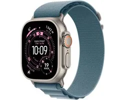 Apple Watch Ultra 3 Cellular 49mm Natural Titanium Case with Light Blue Alpine Loop - Large