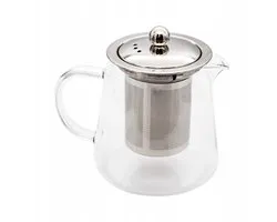 Meyerhoff Glazen Theepot 600ML – Met RVS Infuser en Zeef – Hittebestendig Glas – Voor Losse Thee, Kruiden & Infusies – Verpakt als Cadeau