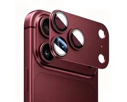 Zandarix Geschikt voor Apple iPhone 18 Pro Max - Camera Lens Protector - Camerabescherming - Militaire - Tempered Glass AR+AF - Compatibel met Hoes - Cherry Red