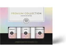 Woolzies Premium Collection Blend d’huiles essentielles Set de 3 | Incl. Huiles essentielles de vanille, de rose, de bois de santal | Aide à dormir plus vite, mieux et plus reposant| Soulage le stress, huile romantique et qui améliore l'humeur.