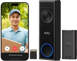 Sonnette vidéo Eufy C31 Incl. Carte SD 32G | à la fois filaire et alimenté par batterie | 2K FHD | aucune base d'accueil n'est nécessaire