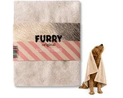 Furry Original® Honden handdoek - Microvezel Droogdoek - Sneldrogend, Super Absorberend en Zacht - Voor Labradoodle & Andere Rassen - Grote & Kleine Hond - 90×50 cm - Pet Towel - Beige