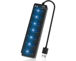 USB hub met voeding – USB hub – Powered USB hub – USB splitter – Meerdere USB poorten – Opladen & dataoverdracht – Laptop & PC – Thuiswerken – Kantoor – Accessoires – Universeel