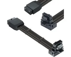 ATX3.0 12VHPWR Verlengkabel, PCI-E 5.0 power modulaire kabel, bus naar stekker, 600 W, 16-pins stroomkabel, 90 graden, voor grafische kaart, GPU 12 + 4-pins RTX 3090Ti 4070Ti 4080, 4090 (type B