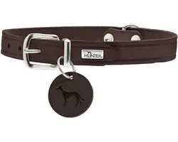 HUNTER Aalborg Collier cuir de vachette souple 20 mm 38-47 cm brun foncé