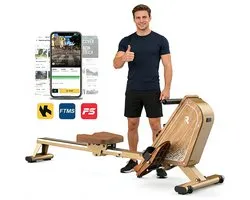 MettleMatic Rameur Magnétique pour la Maison | 16 Niveaux de Résistance | Bluetooth & Écran LCD | Capacité de Charge 160 kg | Rangement Vertical