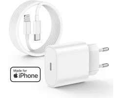 Chargeur rapide USB-C 30 W - Adaptateur USB C avec câble de charge Lightning Câble de chargeur de 1 mètre - Certifié Apple MFI - Convient pour iPhone et iPad avec Apple Lightning