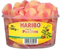 Haribo Happy Peaches - snoep in perziksmaak - 150 stuks silo