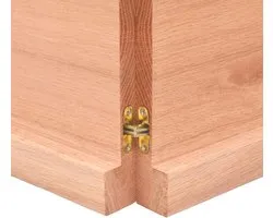 LAPOOH Table Top Light Brown 140 x 60 x 4 cm Oak Solid Treated, Table Top for Table, Table Top for Desk, Dining Table, Coffee Table 3156381