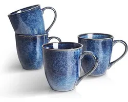 vicrays Porseleinen theemok set van 4, 350 ml, steengoed koffiemok
