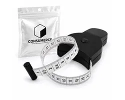 Consumerce® Vetpercentage Omtrekmeter - 150cm - Lichaam Meetlint - Weegschaal Lichaamsanalyse - Krachttraining Huidplooimeter – Vetpercentagemeter – Vetmeter – Body Mass Tape – Lengtemeter – Omvangs Vet Percentage Meter