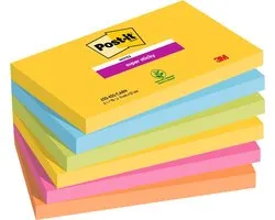 Post-it Note adhésive 6556SR 127 mm x 76 mm vert fluorescent, orange fluorescent, bleu ultra, jaune ultra, rose ultra 5