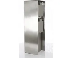 SnelShoppen - Buitensocket Waterdicht RVS met 2 Aansluitingen IP44 - Tuin Stekkerdoos voor Buiten - 3680 Watt - EasyMounting - Veilige Kinderslot - 23