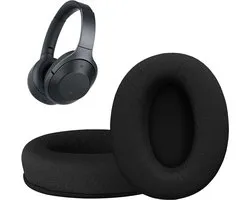 kwmobile 2x coussinets d'oreille compatibles avec Sony MDR-1000X / WH-1000XM2 casque en noir - Pour casque circum-aural