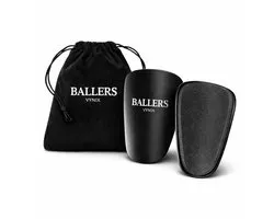 Vynix Ballers - Mini Scheenbeschermers - Mini Scheenbeschermers Voetbal - 10x6cm - Scheenbeschermers - Met opbergzakje - Mini Shinpads - Scheenbeschermers - Zwart