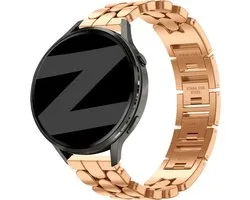 Bracelet Bandz en acier 'Oval' compatible avec Huawei Watch GT 6 - 41mm / GT 5 Pro - 41mm / GT 5 - 42mm / GT 4 - 41mm / Fossil Gen 6, 5e - 42mm / Charter HR / Q Venture Gen 4-3 / Xiaomi Watch S4 - 41mm / Withings ScanWatch 2, 1 & Light Or Rose