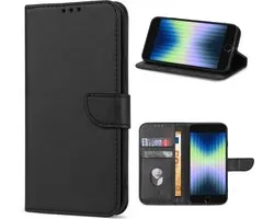 Solidenz hoesje - Geschikt voor iPhone SE (2022 / 2020) / iPhone 8 / iPhone 7 - Bookcase - Zwart