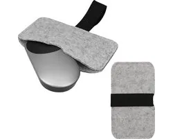 kwmobile draadloze muis beschermhoes geschikt voor Apple Magic Mouse 1 / Magic Mouse 2 / Logitech Pebble Wireless - Computermuis cover van vilt in lichtgrijs / zwart