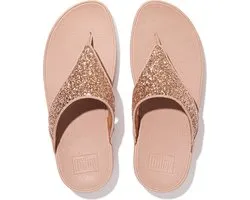 FitFlop Lulu Glitter Toe-Thongs PU Glitter Dames Slippers - Rose Gold