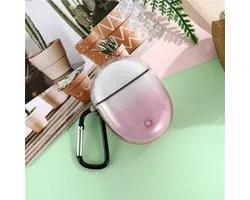 By Qubix - Google Pixel Buds 2 TPU siliconen hoesje - gradient shock series - Met bevestigingsclip - roze