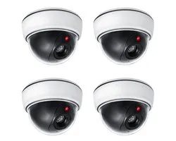Maclean - Dummy - Set de 4 caméras avec LED clignotante - Caméra dôme factice