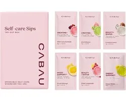 Cabau - Self-Care Sips Try-Out Box – Proefpakket met 6 functionele limonades – voor glow, focus, energie en kracht - ontdek jouw favoriete smaak - gift/cadeauset