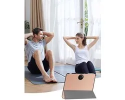 Hoes voor TCL NXTPAPER 11 Plus, 11,5 inch tablet, toergy dunne standaard drievoudige harde beschermhoes, waterdicht, schokbestendig en stofdicht, roségoud