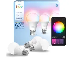 Philips Hue Essential Slimme A60 lamp - Wit en gekleurd licht - 3-pack