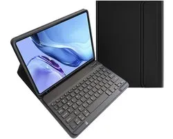 Mobigear Tablethoes geschikt voor Apple iPad Pro 12.9 Inch (2022) Hoes | Mobigear Keys AZERTY Bluetooth Toetsenbord Bookcase + Stylus Houder - Zwart