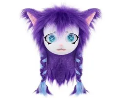 Dierenhoofd Masker - Fursuit Hoofddeksel - Feest Cosplay - Grappige Uitdrukking - Eén Maat - Afgebeeld