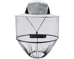 iTYOOS 1 Stuk Mosquito Head Net Hat Portable Face Net Mesh met Hoed Hoofd Nethoed Safari Hoed Zonnehoed Bijenhoed - ShopVlot