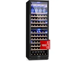 Klarstein Vinovilla Grande 162 - Duo Onyx Edition encastrable - Cave à vin - 425 Litres - 162 Bouteilles - Zwart