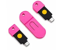 YubiKey 5C NFC Housse de Protection Porte-clés - YubiKey Case - YubiKey Cover - USB C Security Key Case - NFC USB-C Protector Pour YubiKey 5C NFC - Étui de Rangement Anti-rayures Pour Porte-clés Et Usage en Poche - 2FA Security Key Holder - Rose
