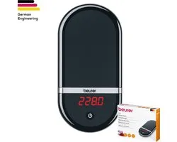 Beurer KS 36 Digitale keukenweegschaal - Precisieweegschaal - Kalibratie met justeergewicht - Op 0.1-0.5 g nauwkeurig - Tarra - Tot 2 kg - Magic LED display - Automatische uitschakeling - Incl. batterijen - 5 Jaar garantie