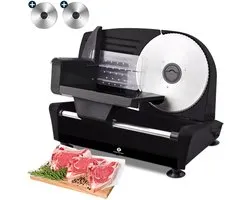 Fleau Kitchen Snijmachine - Inclusief 2x RVS Snijblad - Broodsnijmachine - Vleessnijmachine - Allessnijder - Elektrisch - Krachtig