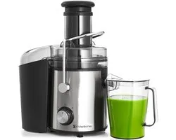 KitchenBrothers Juicer - Extracteur de jus lent avec récipient à pulpe - Légumes / Fruits - 1100ML - 800W - Acier inoxydable